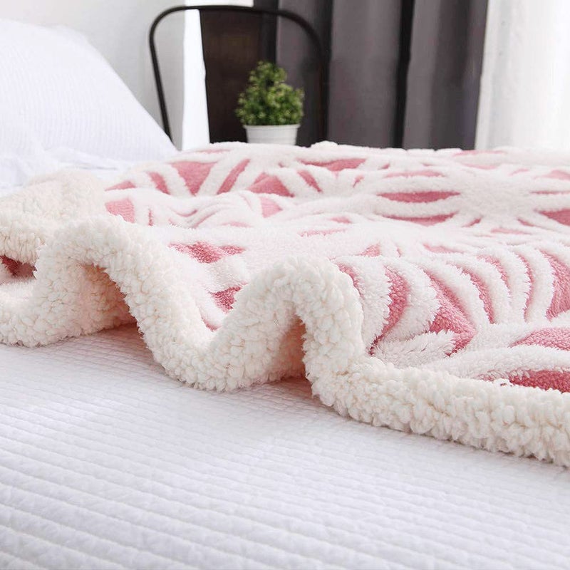 LOMAO Sherpa Fleece Blanket Fuzzy Soft Bed Blanket Dual Sided Throw Blanket fit Couch Sofa (Pink,51x63) - Image 3